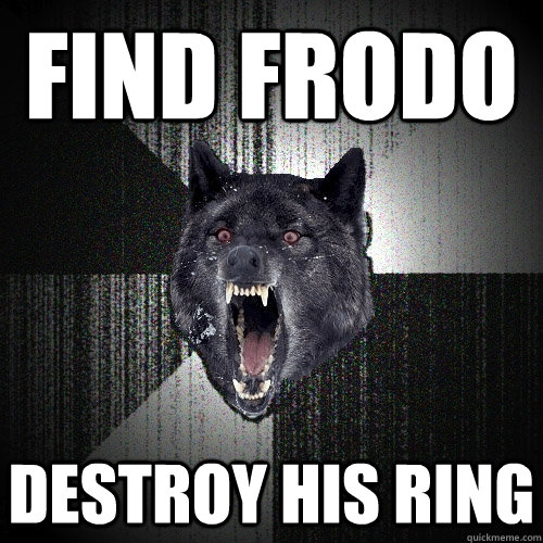 FIND FRODO DESTROY HIS RING  Insanity Wolf