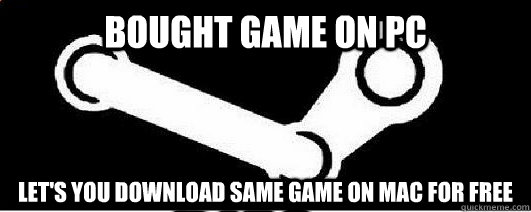 Bought Game on PC Let's you download same game on Mac for free  Good Guy Steam