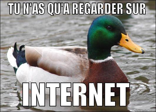 TU N'AS QU'A REGARDER SUR INTERNET Actual Advice Mallard