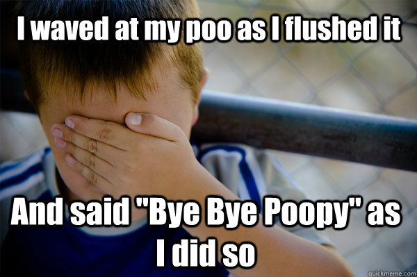I waved at my poo as I flushed it And said 