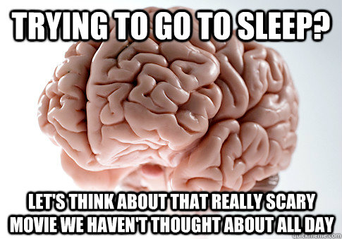 Trying to go to sleep? let's think about that really scary movie we haven't thought about all day  Scumbag Brain