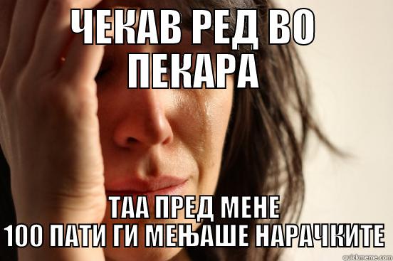 ЧЕКАВ РЕД ВО ПЕКАРА ТАА ПРЕД МЕНЕ 100 ПАТИ ГИ МЕЊАШЕ НАРАЧКИТЕ First World Problems