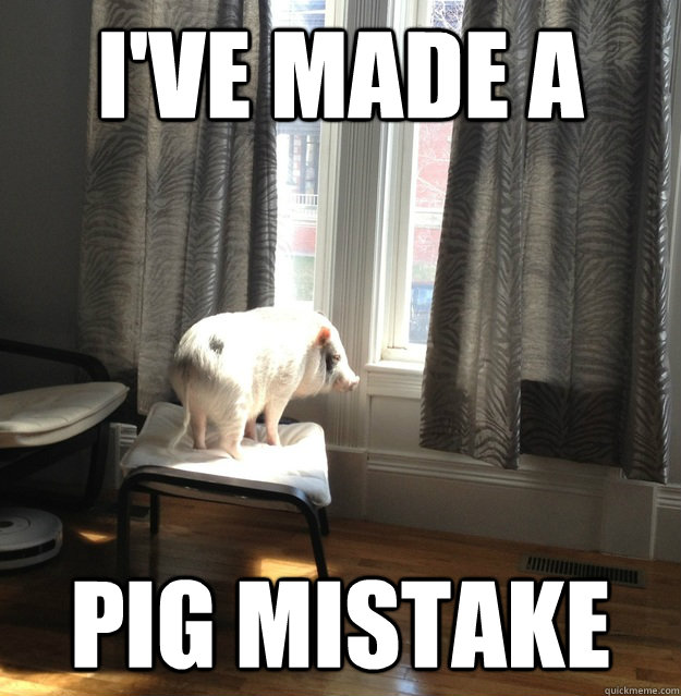 I've made a pig mistake  