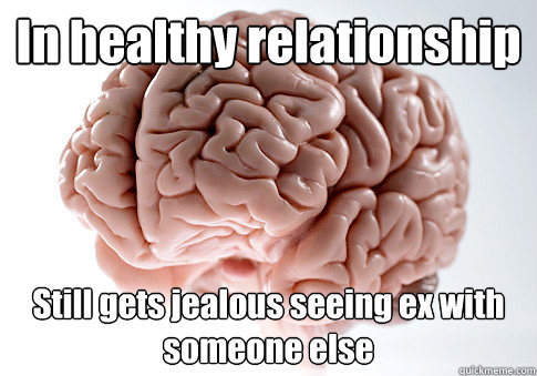 In healthy relationship Still gets jealous seeing ex with someone else   Scumbag Brain