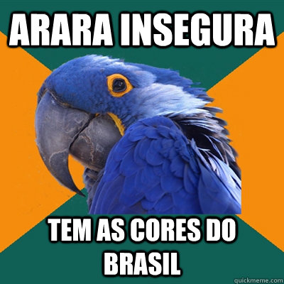 Arara Insegura Tem as cores do brasil  Paranoid Parrot