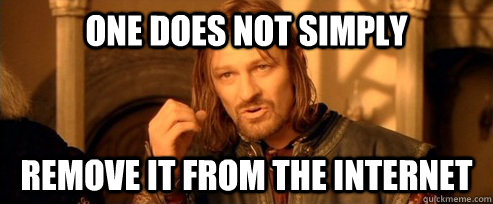 One does not simply Remove it from the Internet  One Does Not Simply