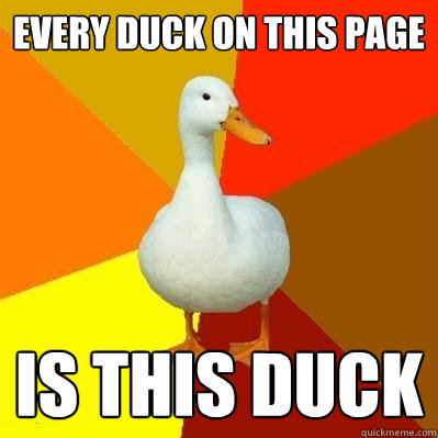 every duck on this page is this duck  Tech Impaired Duck