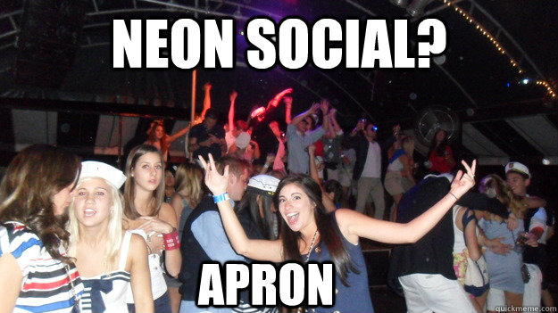 neon social? apron  