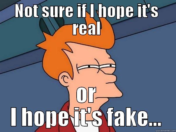 NOT SURE IF I HOPE IT'S REAL OR I HOPE IT'S FAKE... Futurama Fry