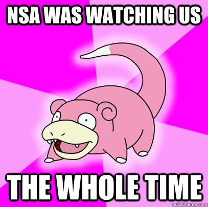 NSA was watching us the whole time  Slowpoke
