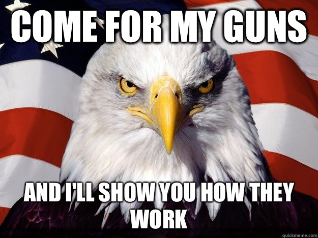 Come for my guns and I'll show you how they work  One-up America