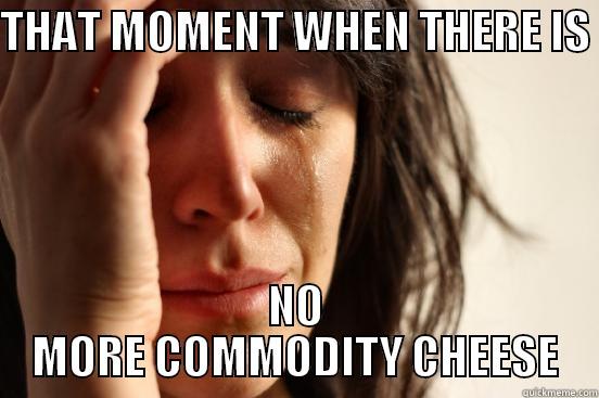 THAT MOMENT WHEN THERE IS  NO MORE COMMODITY CHEESE First World Problems