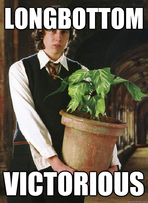 longbottom victorious - longbottom victorious  Nevile has a plant