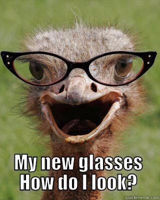 Eye see you!! -   MY NEW GLASSES HOW DO I LOOK? Judgmental Bookseller Ostrich