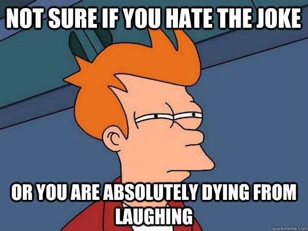 Not sure if you hate the joke Or you are absolutely dying from laughing - Not sure if you hate the joke Or you are absolutely dying from laughing  Futurama Fry