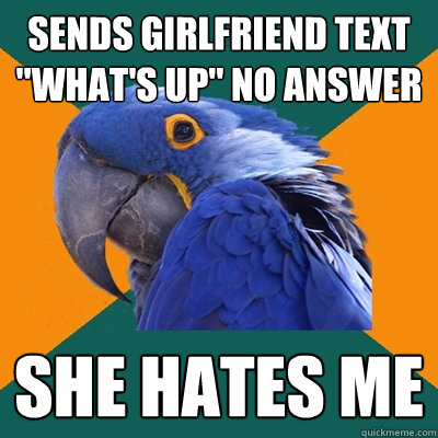 Sends girlfriend text 