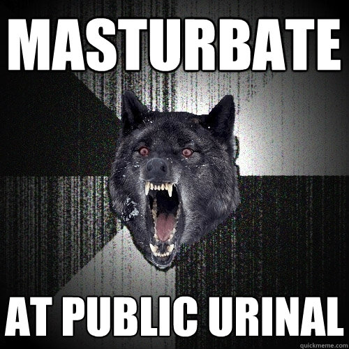 Masturbate at public urinal  Insanity Wolf