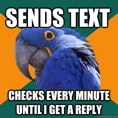 Sends Text Checks every minute until i get a reply  Paranoid Parrot
