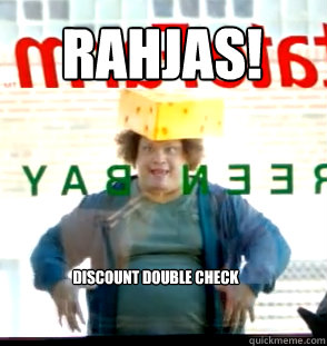 RAHJAS! Discount Double Check  