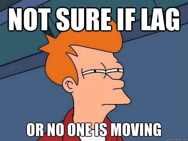 Not sure if lag or no one is moving  Not sure Fry