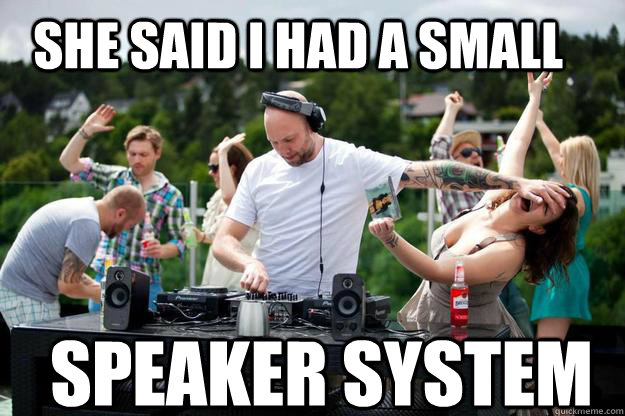 she said i had a small speaker system - she said i had a small speaker system  Stiff arm dj