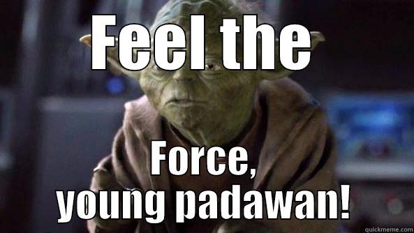 FEEL THE FORCE, YOUNG PADAWAN! True dat, Yoda.