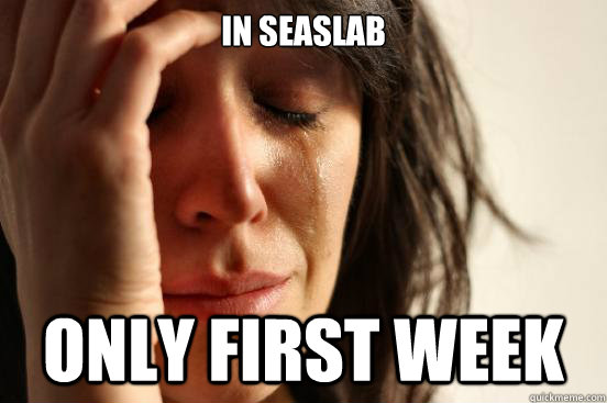 In SEASLAB Only First Week  First World Problems