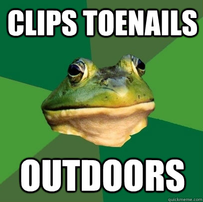clips toenails outdoors  Foul Bachelor Frog