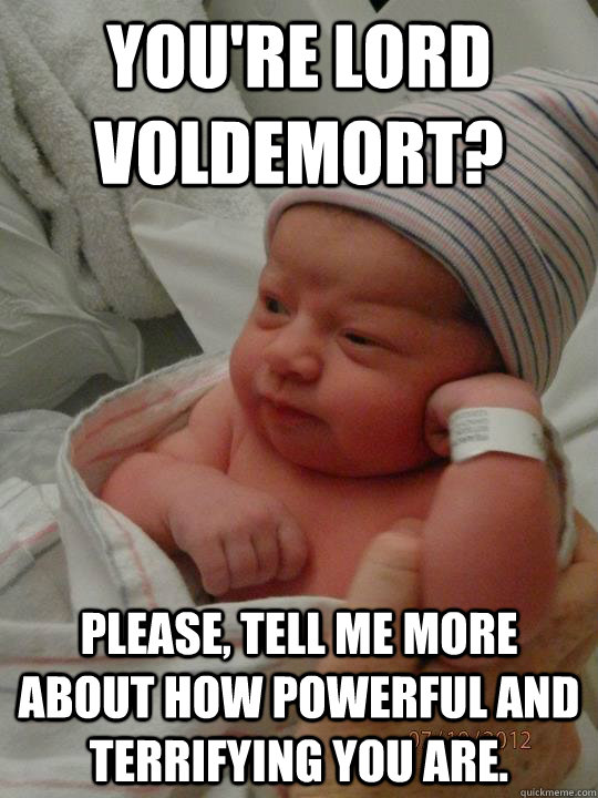 you're lord voldemort? please, tell me more about how powerful and terrifying you are.  