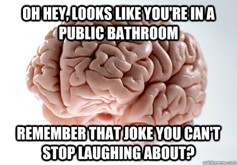 OH hey, looks like you're in a public bathroom Remember that joke you can't stop laughing about?  Scumbag Brain
