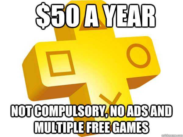 $50 a year not compulsory, no ads and multiple free games - $50 a year not compulsory, no ads and multiple free games  Misc
