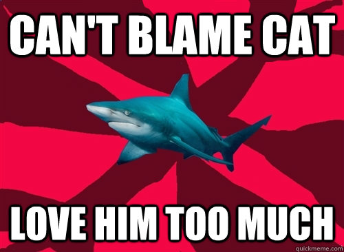 can't blame cat love him too much - can't blame cat love him too much  Self-Injury Shark