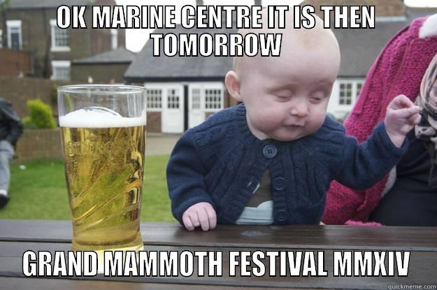OK MARINE CENTRE IT IS THEN TOMORROW GRAND MAMMOTH FESTIVAL MMXIV drunk baby