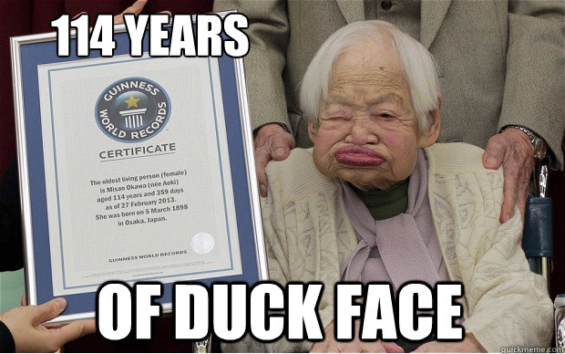 114 years of duck face - 114 years of duck face  The First Duckface