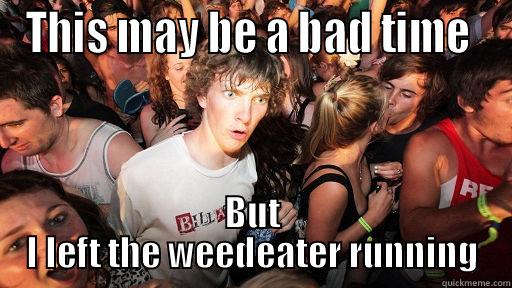 THIS MAY BE A BAD TIME  BUT I LEFT THE WEEDEATER RUNNING Sudden Clarity Clarence
