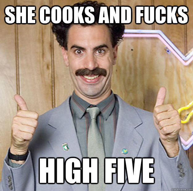 she cooks and fucks HIGH FIVE  