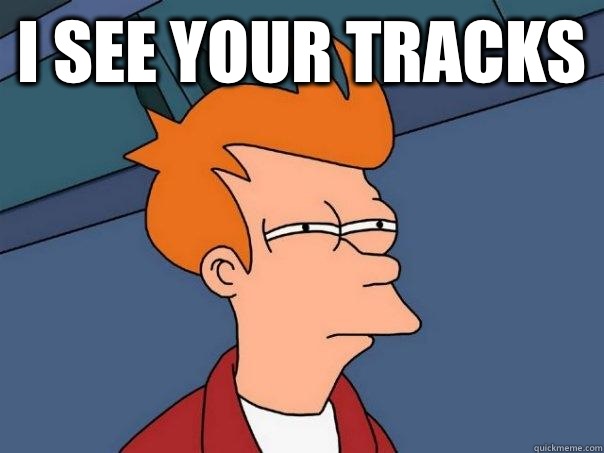 I see your tracks   Futurama Fry