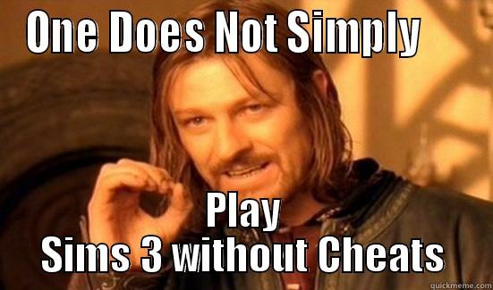 ONE DOES NOT SIMPLY      PLAY SIMS 3 WITHOUT CHEATS Boromir