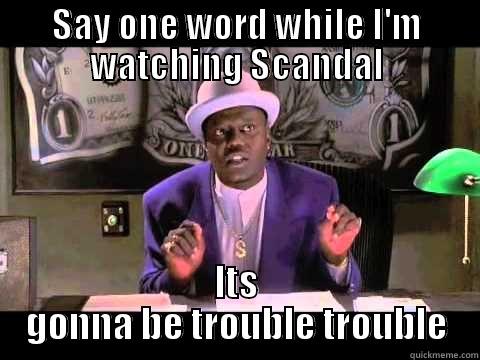 SAY ONE WORD WHILE I'M WATCHING SCANDAL ITS GONNA BE TROUBLE TROUBLE Misc