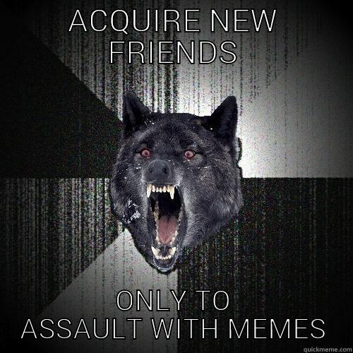 ACQUIRE NEW FRIENDS ONLY TO ASSAULT WITH MEMES Insanity Wolf