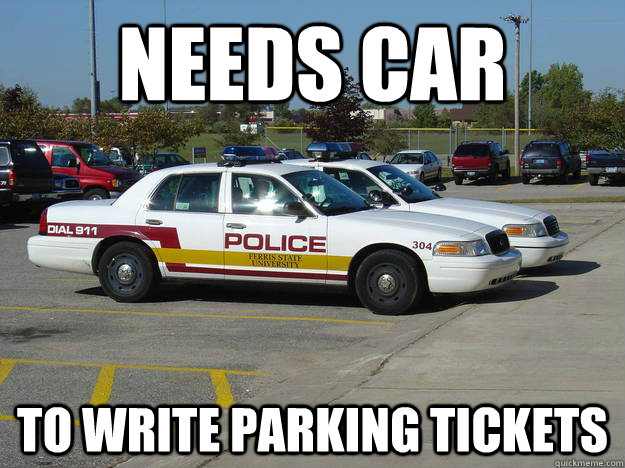 Needs Car To write parking tickets  