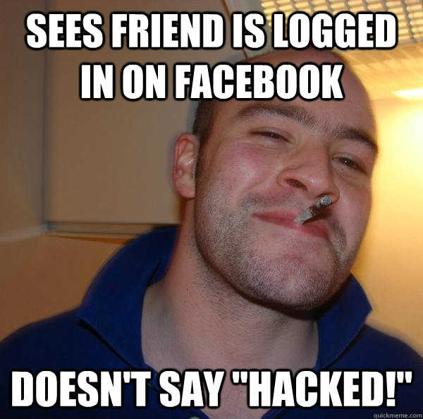 Sees friend is logged in on facebook doesn't say 