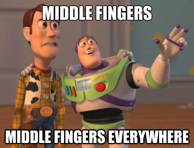 Middle fingers middle fingers everywhere - Middle fingers middle fingers everywhere  Sunburns Everywhere