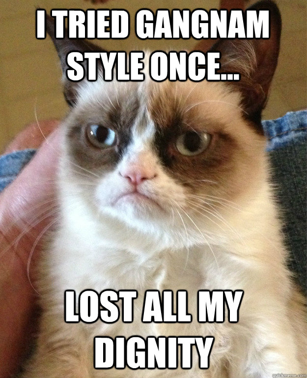 I tried gangnam style once... Lost all my dignity  Grumpy Cat