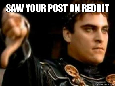 saw your post on reddit   Downvoting Roman