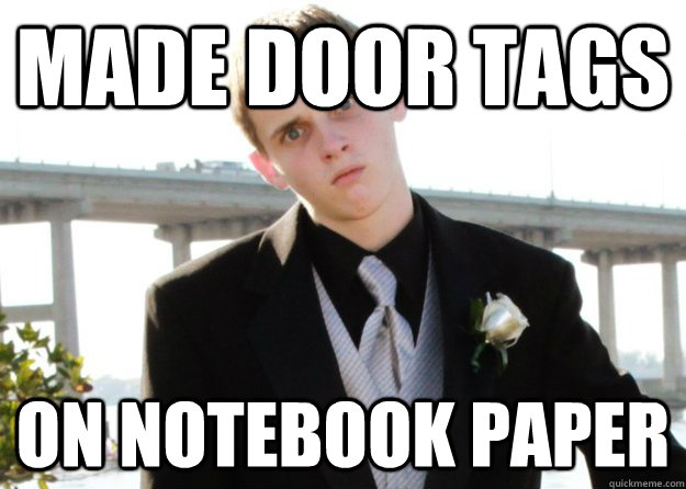 Made door tags on notebook paper - Made door tags on notebook paper  Misc
