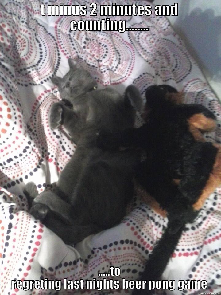 T MINUS 2 MINUTES AND COUNTING........ .....TO REGRETING LAST NIGHTS BEER PONG GAME Misc