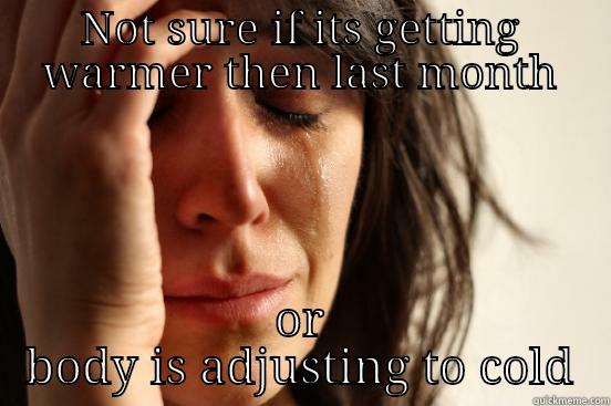 NOT SURE IF ITS GETTING WARMER THEN LAST MONTH OR BODY IS ADJUSTING TO COLD First World Problems