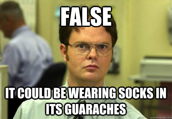 False it could be wearing socks in its guaraches  