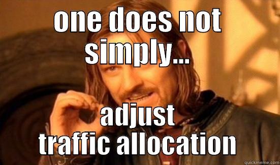 ONE DOES NOT SIMPLY... ADJUST TRAFFIC ALLOCATION Boromir